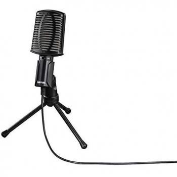 Microphone HAMA MIC-USB avec trépied pour PC Noir