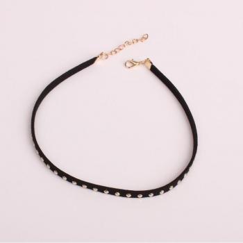 Velvet Choker Necklace for Women, 35cm with 5cm Tail, Steam Punk Design