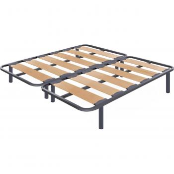 Cama Zeus Plus 180x180 – Soporte en Madera y Acero Reforzado, Tacos Antirruido