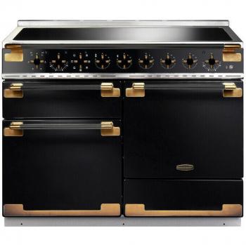 Elise Luxe 110cm Induction Range Cooker Black with Antique Brass Trim