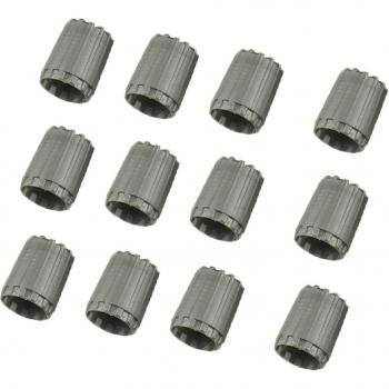 12pcs Grey Tire Valve Caps with Inner O-Ring