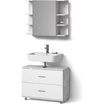 Mobili Bagno Livinity Eisak 2 Parti Cimento Bianco
