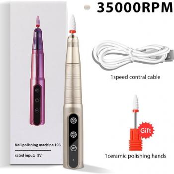 Ponceuse mani‑pedi haute vitesse 35 k tr/min – Lime et dissolvant pour vernis gel