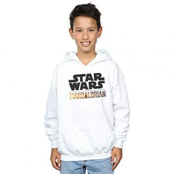 Mandalorian Boys' Graphic Hoodie – White Edition