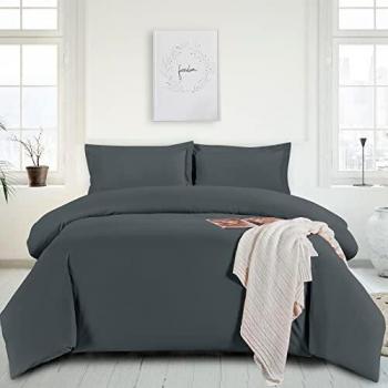 WAVVE Comfort Set Copripiumino 150x220 cm + Federa 40x75 cm in Grigio Scuro