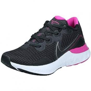 Nike Wmns Renew Run, Scarpe da Ginnastica, Black/White/Fire Pink, 39 EU