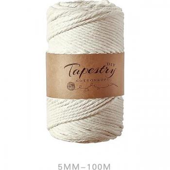 Corde en coton pour bricolage beige 3/5MM 100M
