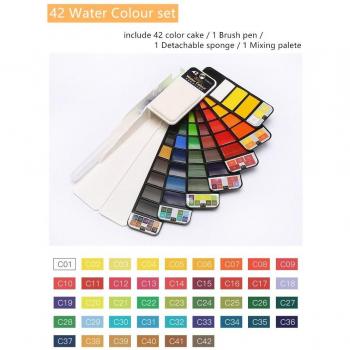 Kit de Pintura Acuarela 42 Colores para Artistas