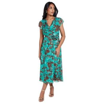Green Corsage Midi Dress for Women – Petite Edition