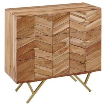 Wohnling Massivholz Sideboard 90 x 86 x 40 cm