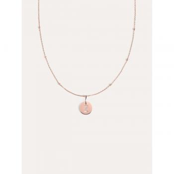 Singularu Collar Mini Medallón – Plata 925, Baño Oro Rosa 18K, Talla Única