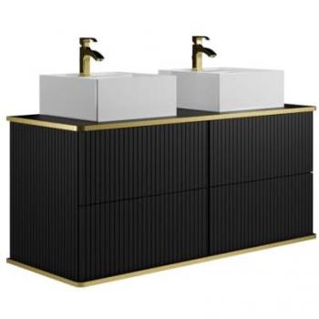 Ribete Oro 120 cm – Mueble de Baño Dual Negro