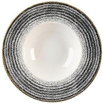 Assiette creuse Churchill Studio Prints Charbon Noir, 468ml, 28x3.7 cm, noir, rond, lot de 12