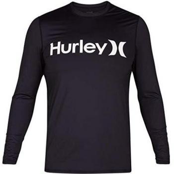 Hurley Camiseta de Manga Larga M One&Only Surf, Hombre, Negro