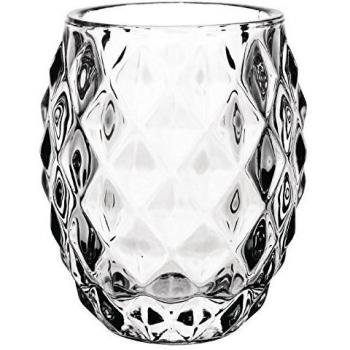 Olympia Diamond Tealight Holder Clear Glass 6-Pack
