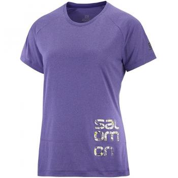 T-shirt corta donna Salomon Cross Run Graphic viola