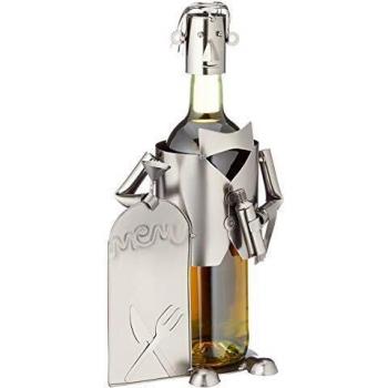 Kellner Weinflaschenhalter Figur aus Metall