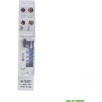 Minuterie relais DIN 24h, mécanique, 110‑240 V, 16 A
