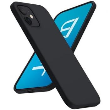 Estuche Negro de Silicona Premium con Refuerzo – iPhone 16 Plus