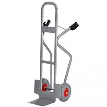 Diable en acier, support L, 350kg, roues solides