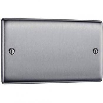 BG Electrical Product Code: NBS95-01, Single Blank Plate, Brushed Steel