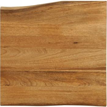 Mesa de Centro de Madera Maciza con Borde Natural 80x80 cm