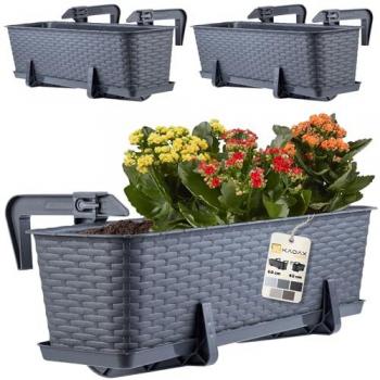 Balconnière Suspendue 60 cm avec Supports et Soucoupe