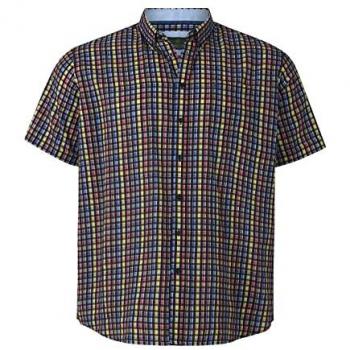 Charles Colby Herren Kurzarmhemd Duke Connors +Fit Karomuster dunkelblau XL