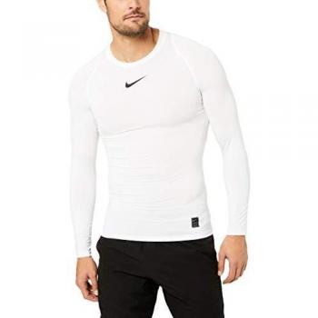 Nike Men's White Pro Core Long Sleeve T-Shirt