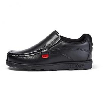 FRAGMA Kickers Junior Slip-On Leather, Black – UK 13 Kids