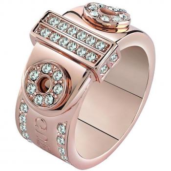 Guess Damen Schmuck Ring Messing Glas Weiß Gr. 56