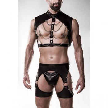 HARNESS-SET [Grey Velvet] in Schwarz