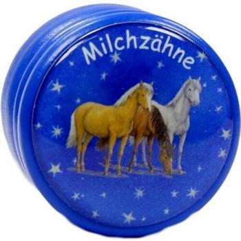 MILCHZAHNDOSE Traumpferdchen blau mit Schraubverschluss