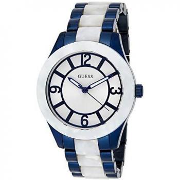 Montre Guess W0074L3 bracelet contemporain bleu et blanc