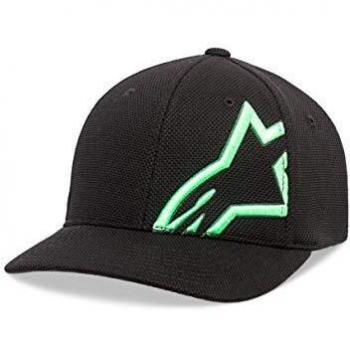 Herren Alpinestars Flexfit Cap – Mesh mit Gewölbung, schwarz/gr