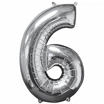 6 Zoll Silber Folienballon, P31, verpackt, 43 x 66 cm