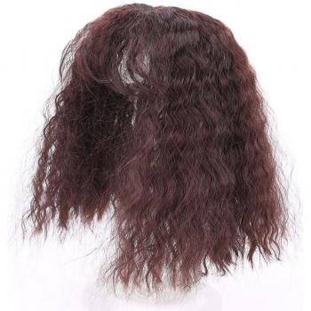 MEIFAN Synthetische Haarverlängerungen mit lockigem Pony für Frauen