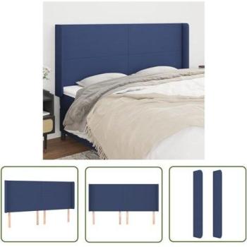Letto Testiera Blu “Ad Orecchio” – 183×16×118 cm (Tessuto)