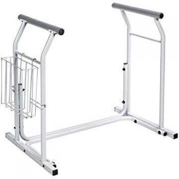 Barre de Relevage WC Mobile avec Espace Rangement Acier Blanc