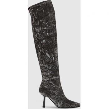 Botas de terciopelo para mujer en color gris