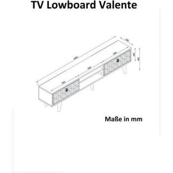 Walnuss Dunkelgrün TV-Lowboard Valente