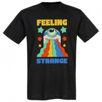 T-Shirt Noir Manches Courtes – Les Minions Feeling Strange (Largeur M-XXL)