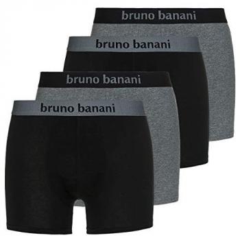 Bruno Banani 2er Pack Herren Boxershorts Flowing Schwarz/Grau Baumwolle XX-Large