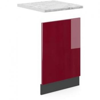 Vicco R-Line Frontblende, Bordeaux Hochglanz/Anthrazit, AP Marmor