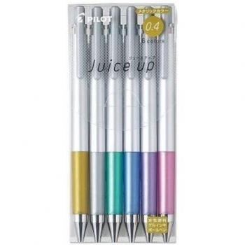 Pilot Juice Up Ultra Fine Metallic 6‑Color Gel Pen Set (Water‑Base, 0.4 mm) –