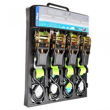 Tie Down Strap Set with Ratchet & Hooks