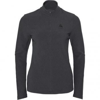 Odlo Roy 1/2 Zip Mid Layer Donna XXL in Grigio Scisto a Strisce Nere