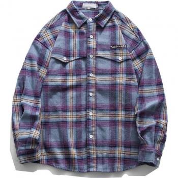 Veste chemise Drak Icon en flanelle, col classique, broderie personnalisée