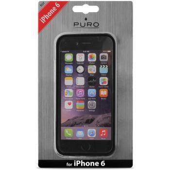 Bumper PURO Soft Touch + Protector Schermo, Nero per iPhone 6/6S
