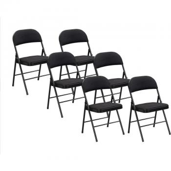 Sedie Pieghevoli Nero Velluto, Set 6 – “Fiori di Orto”